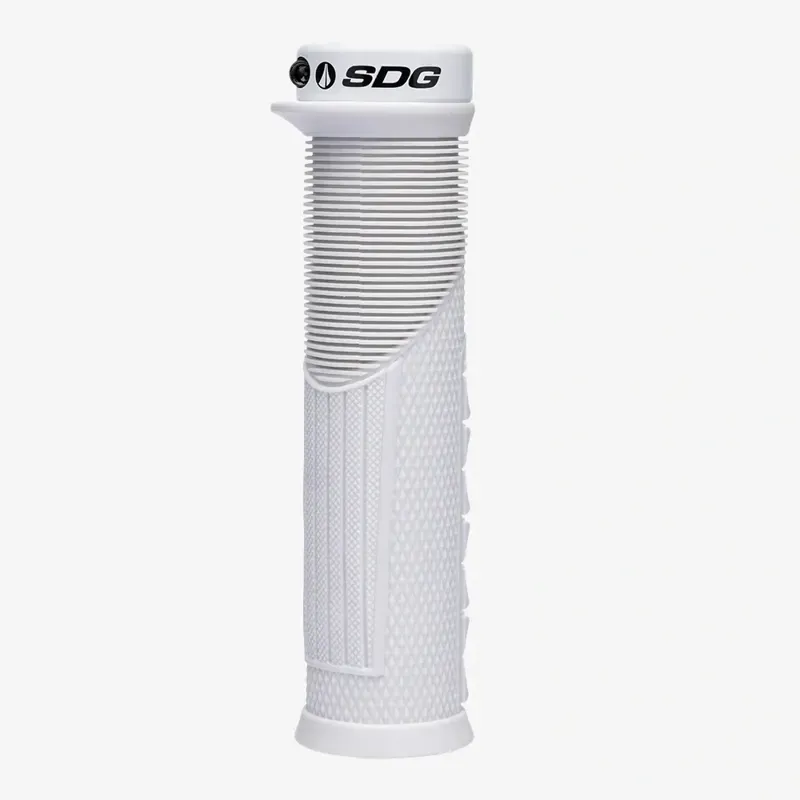 SDG Thrice OC Large Lock-on MTB Grips in White/Black-1