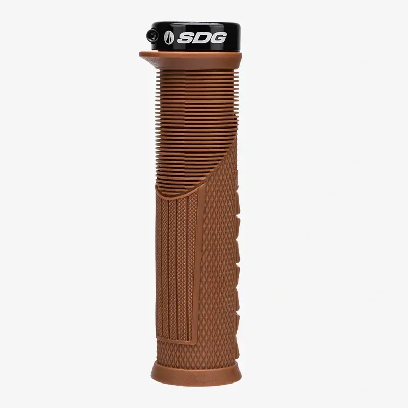 SDG Thrice OC Large Lock-on MTB Grips in Brown/Black-1