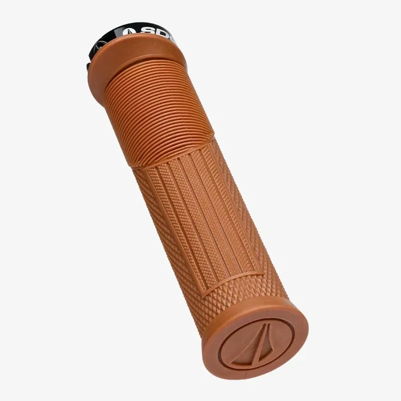 SDG Thrice OC Large Lock-on MTB Grips in Brown/Black-3