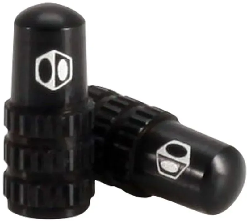Box Cone Presta Valve Cap Pair in Black