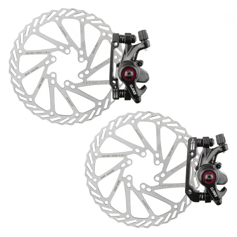 Claeks CMD-23 Front/Rear 160mm Mechanical Disc Brake Set in Silver