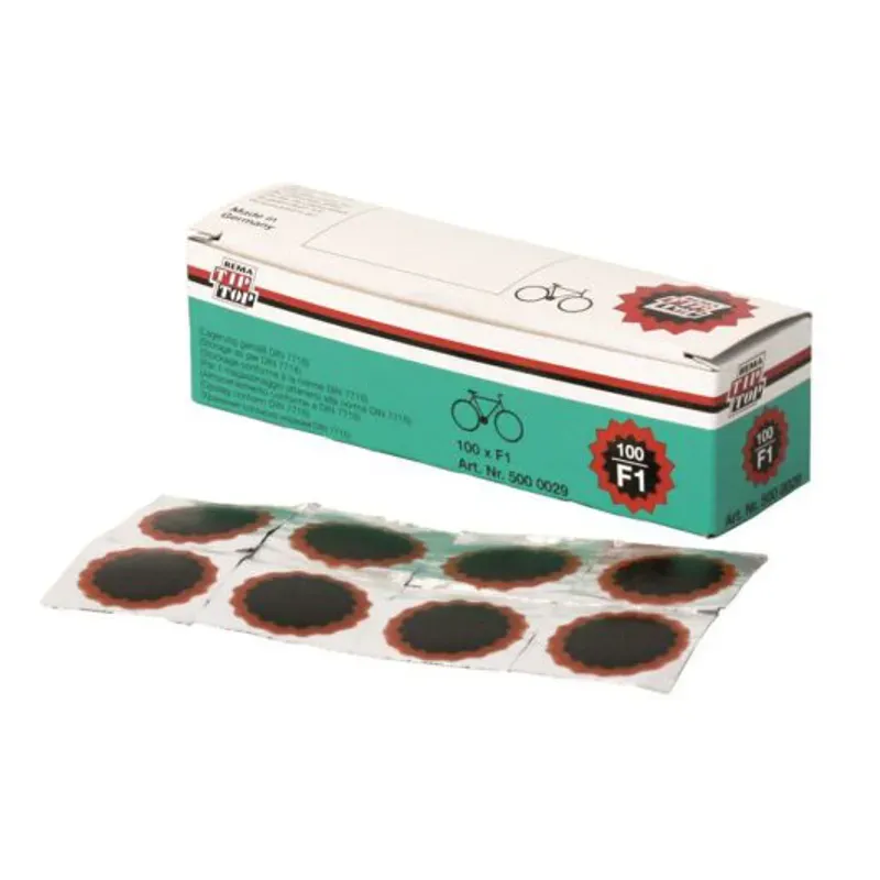 Rema Tip Top Patch F1 100-box 25mm Puncture Repair Kit in Black/Red