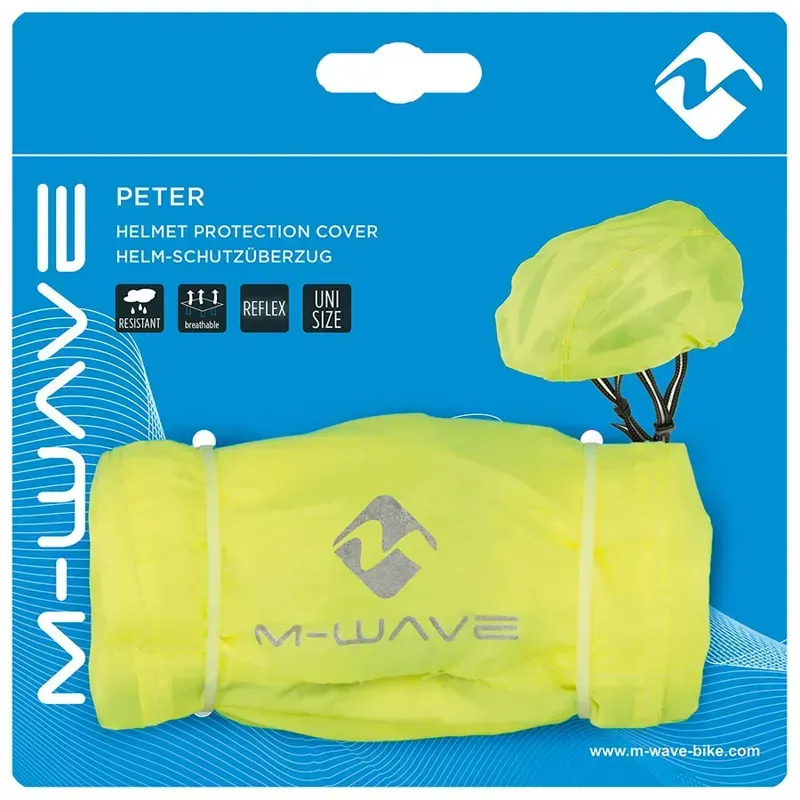 M-Wave Helmet Cover In Neon Yellow With Reflective Logos-3
