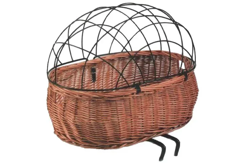 Basil Pluto Wicker Front Dog Basket in Brown