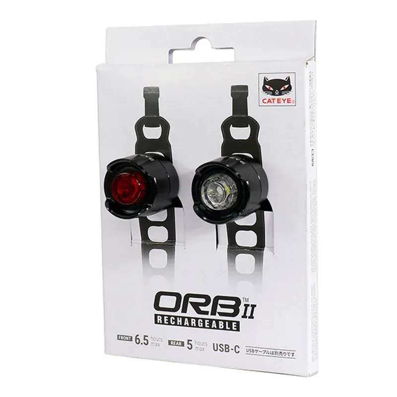 Cateye Orb II Rechargeable Front Bike Light in Polished Black-1