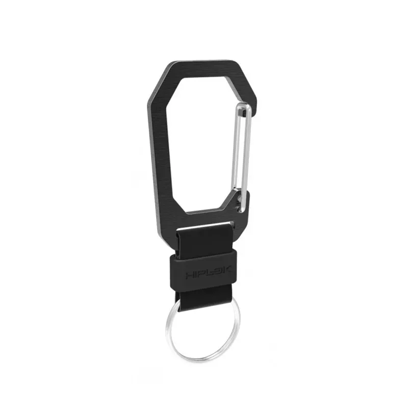 Hiplok Aluminium Carabiner Clip w/Key Ring in Black