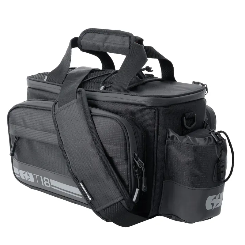 Oxford T18 18-litre Rack Top Bag w/ Panniers in Black-1