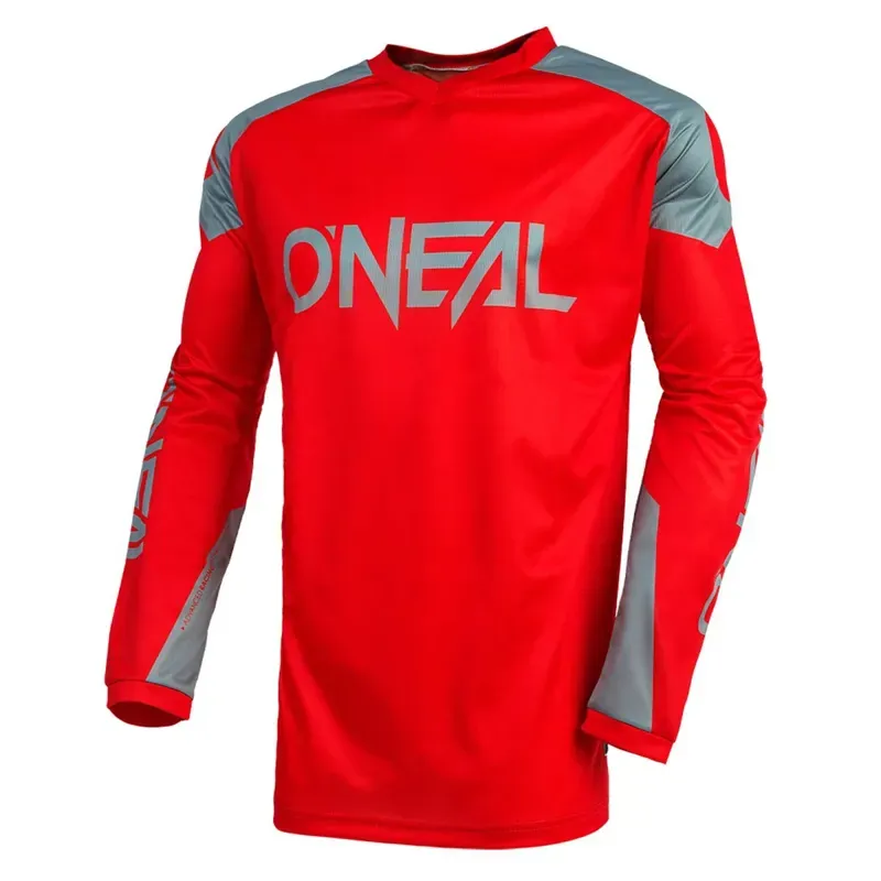 O'Neal Matrix Ridewear Long Sleeve Jersey in Red/Grey
