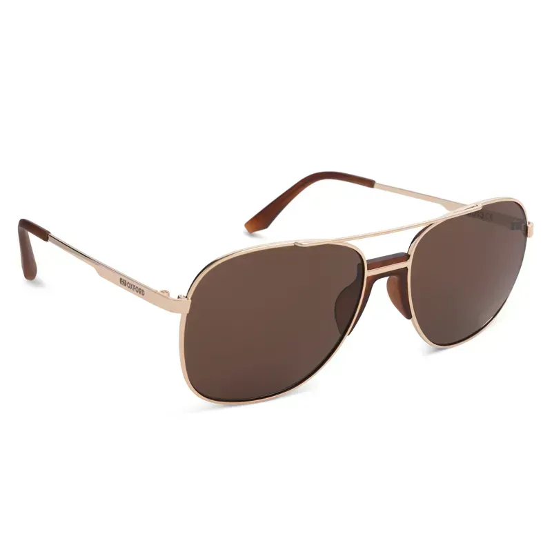 Oxford Force One Gold Metal Frame Sunglasses in Brown