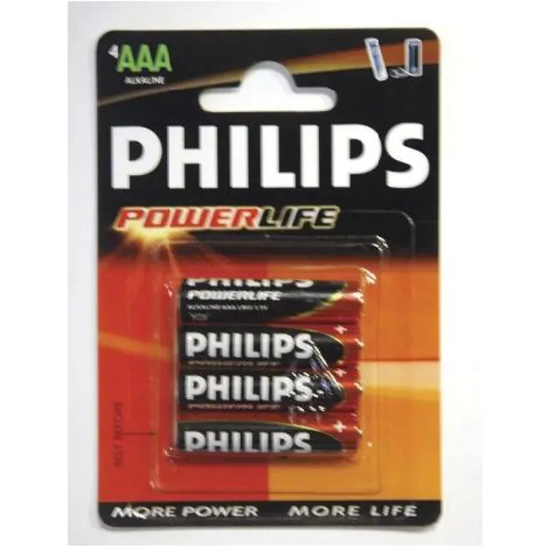 Philips Power Alkaline Battery LR03 AAA Cell x4