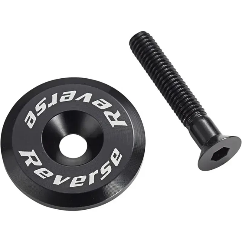 Reverse Ahead Top Cap With Screw 1-1/8 inch in Black
