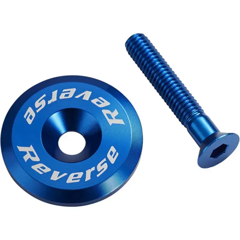 Reverse Ahead Top Cap With Screw 1-1/8 inch in Blue
