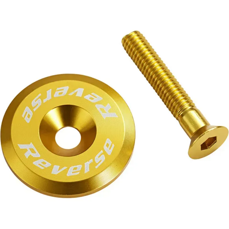 Reverse Ahead Top Cap With Screw 1-1/8 inch in Gold