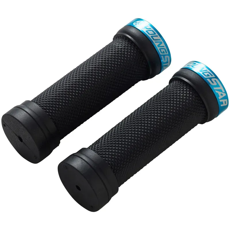 Reverse Youngstar Single Lock-on 28mm Grips in Black/Light Blue