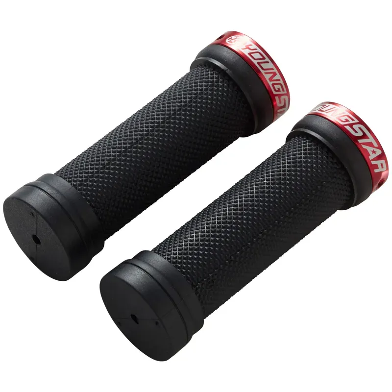 Reverse Youngstar Single Lock-on 28mm Grips in Black/ Red