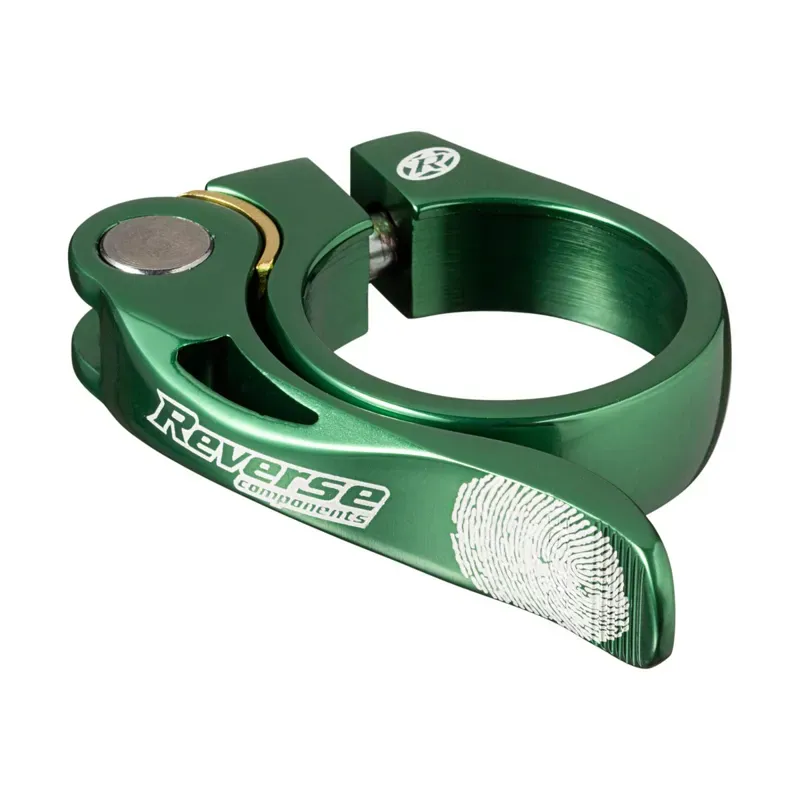 Reverse Long Life Q/R 34.9mm Seatpost Clamp in Dark Green
