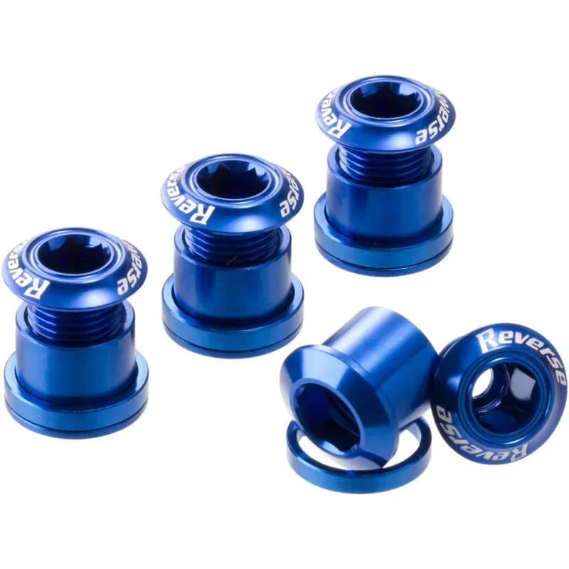 Reverse Chainring Bolt 8-pack Set in Blue