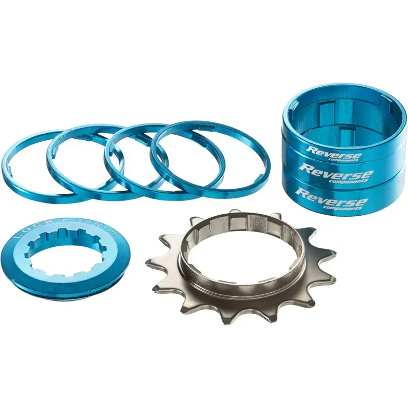 Reverse Single Speed 13-tooth Conversion Kit in Light Blue