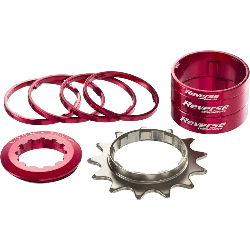 Reverse Single Speed 13-tooth Conversion Kit in Red