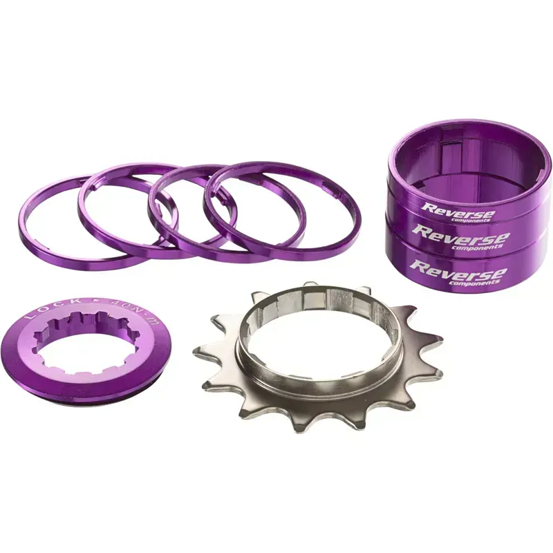 Reverse Single Speed 13-tooth Conversion Kit in Purple