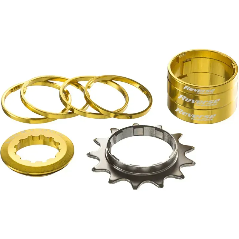 Reverse Single Speed 13-tooth Conversion Kit in Gold