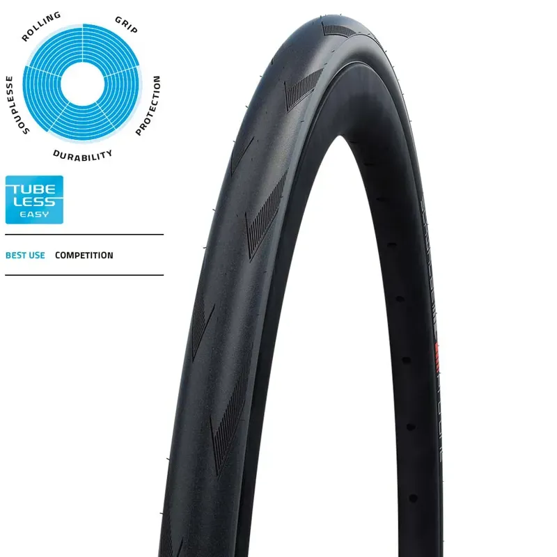 Schwalbe Pro One TLE Addix-Race Evolution V-Guard Tyre In (folding) BLACK 700 x