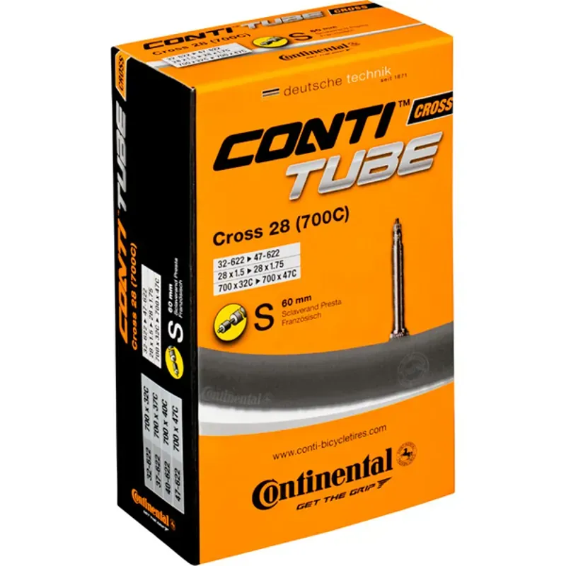 TUBE Con Cross 700x32-42 Prs Black 700 x 32-42c presta 60mm