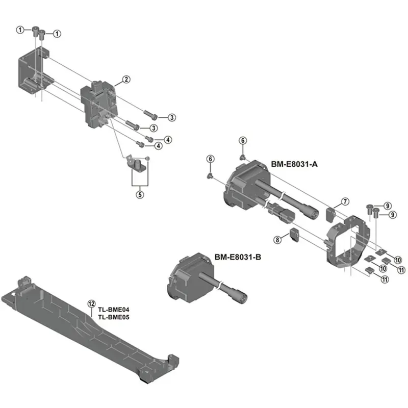 Shimano Spares BM-E8031 Upper Mount Unit in Black-2
